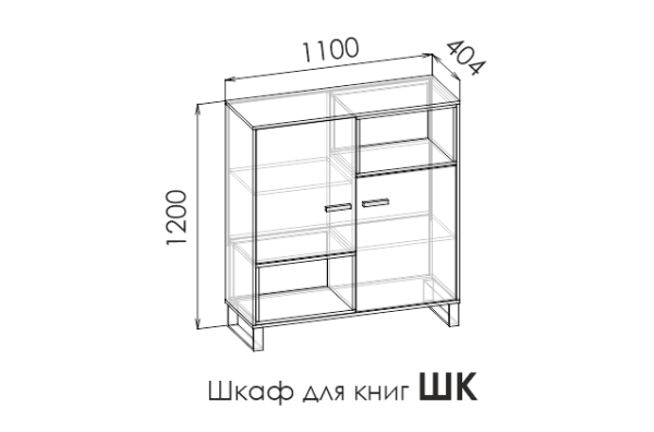 Шкаф книжный LIBERTY WHITE