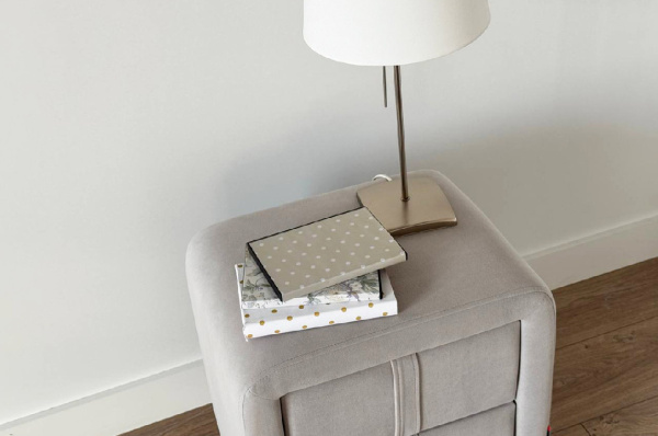 Тумба прикроватная Софи 2 галька (велюр)