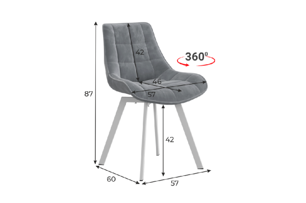 Стул Монти Т2П пломбир (велюр)/черный