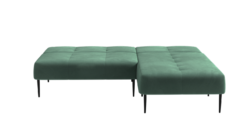 Монако диван-кровать с шезлонгом, без подлокотников, бархат зеленый 19