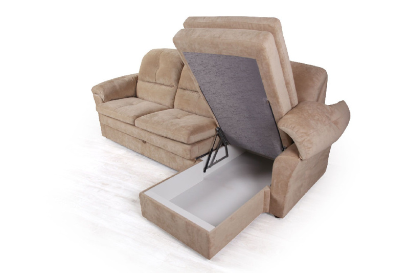 Диаманте диван-кровать с шезлонгом велюр бежевый