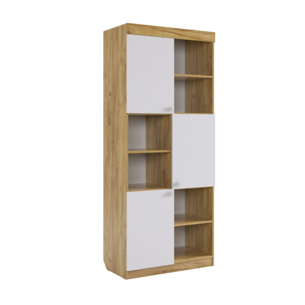 Форсаж Стеллаж дуб крафт золотой/белый