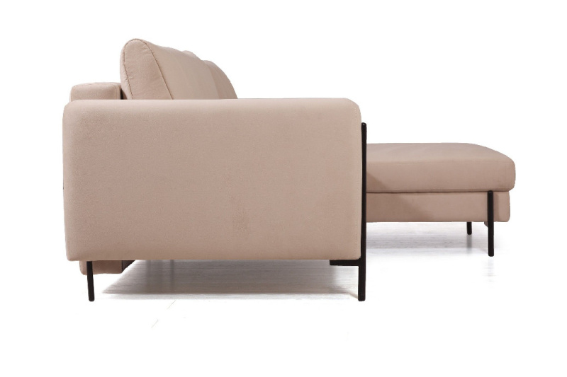 Барселона диван-кровать с шезлонгом, велюр бежевый