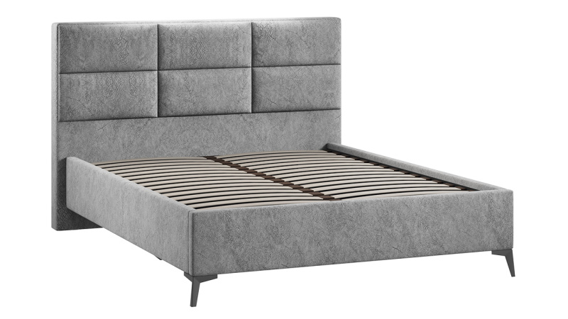 Кровать без ПМ «Делана»  (без подъемного механизма) Микровелюр Wellmart Silver