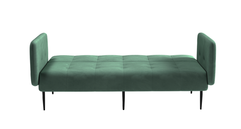 Монако диван-кровать прямой с подлокотниками, трехместный, бархат зеленый 19