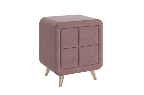 Тумба прикроватная Софи 2 пудра (велюр)