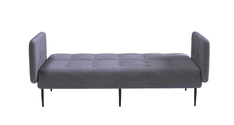 Монако диван-кровать прямой с подлокотниками, трехместный, бархат серый 27