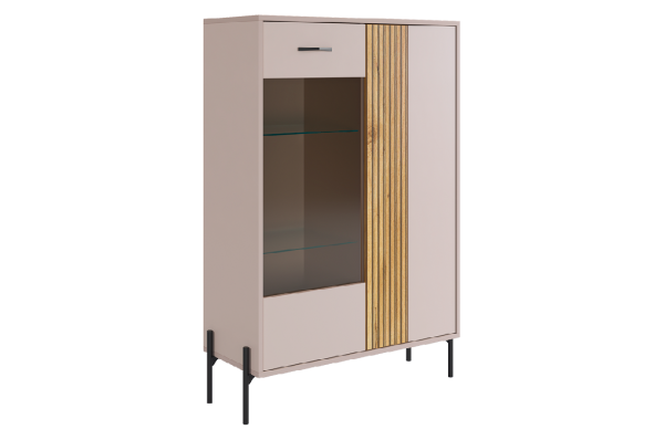 Гостиная "Доминика К5" (3452х350х1950) кашемир/дуб крафт золотой