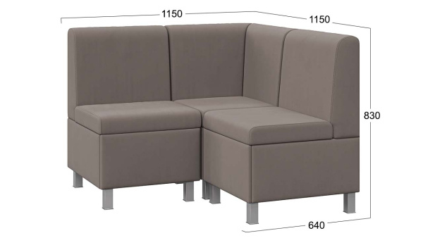 Диван угловой «Каир» ГН №4 Исп.2 Велюр Camaro 05 (мокко)