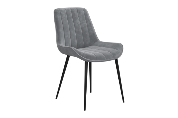 Стул Лари Т1 серый (велюр)/черный