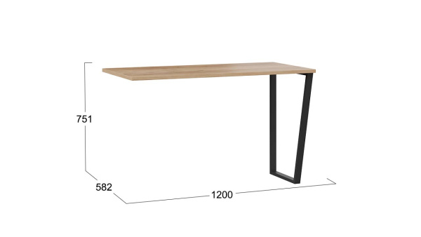 Стол письменный «Порто» Графит, Яблоня Беллуно