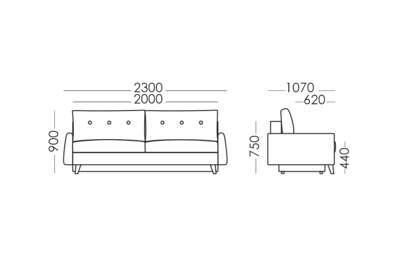 Диван прямой DENVER