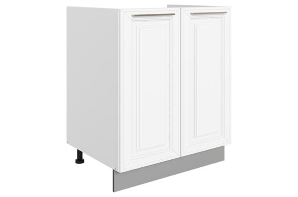 Мишель Шкаф рабочий под мойку L600 (2 дв. гл.) (эмаль) белый/белый