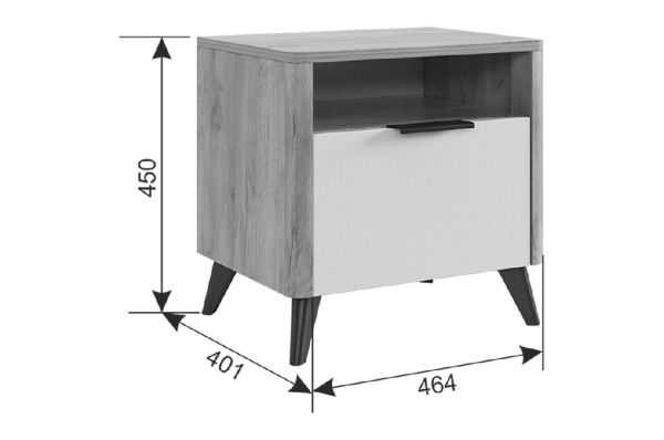 Адам Тумба прикроватная дуб крафт золотой/графит