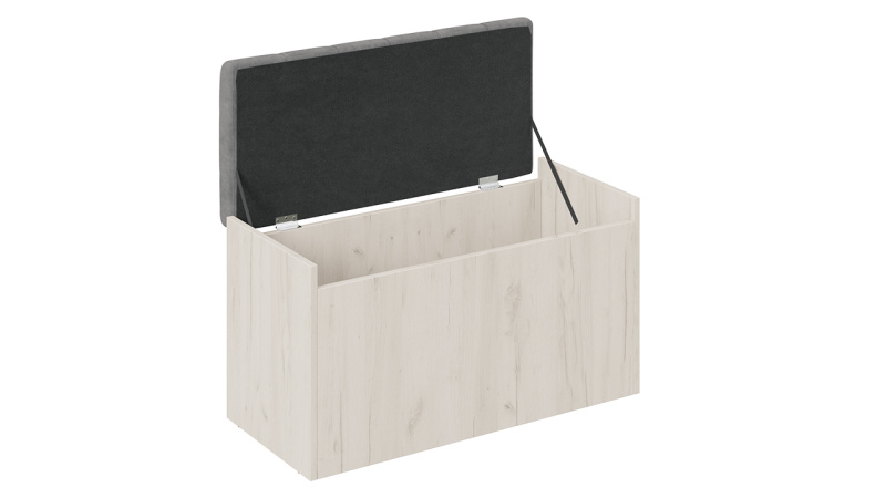 Пуф «Форест» Исп. 2 Дуб Крафт белый, Велюр Серый