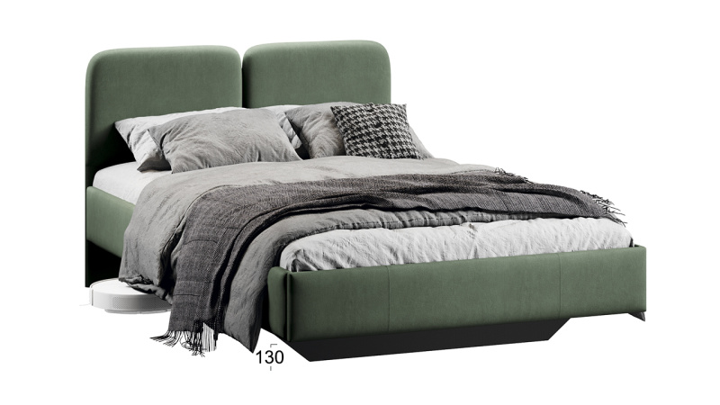 Кровать «Флори» Тип 1 (1200) Велюр Ultra Olive
