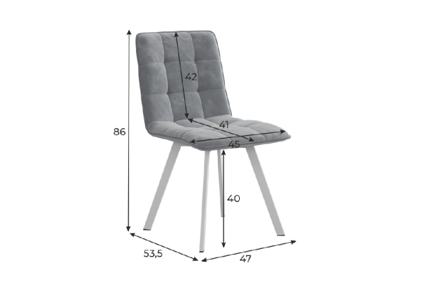 Стул Марсель Т2 графит (велюр)/черный