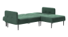 Монако диван-кровать с шезлонгом, с подлокотниками, бархат зеленый 19