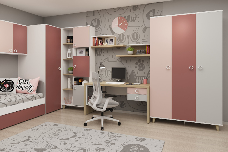 Шкаф угловой SMARTY PINK