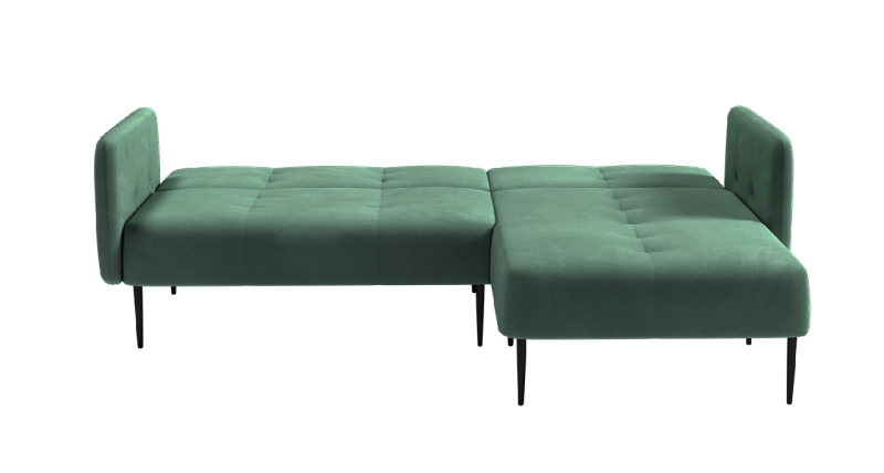 Монако диван-кровать с шезлонгом, с подлокотниками, бархат зеленый 19