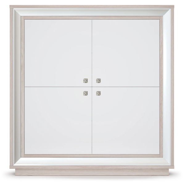 Шкаф 4-х дв. 1364 низкий Прато жемчуг