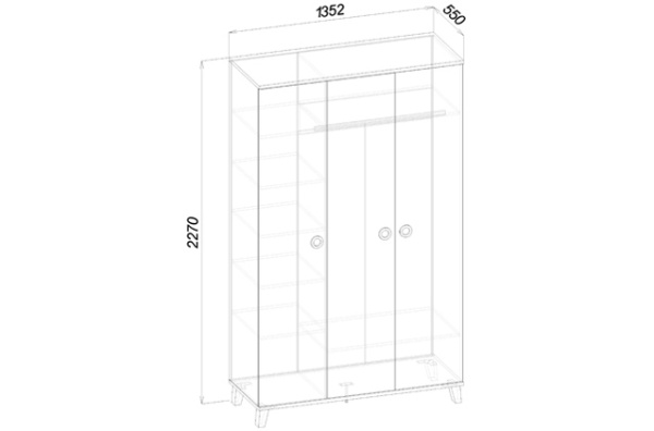 Шкаф трехстворчатый SMARTY WHITE