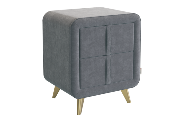 Тумба прикроватная Софи 2 графит (велюр)