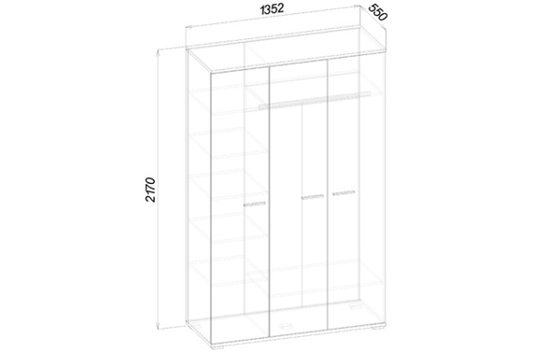 Шкаф трехстворчатый FLORA