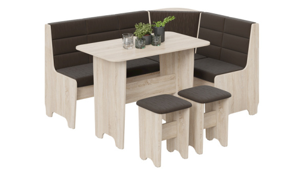 Кухонный уголок «Техас» Исп.2 Дуб Сонома, Кашемир коричневый