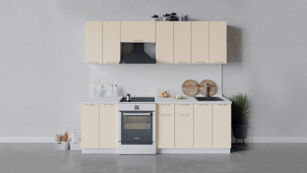 Модульная кухня «Весна» Белый, Ваниль глянец