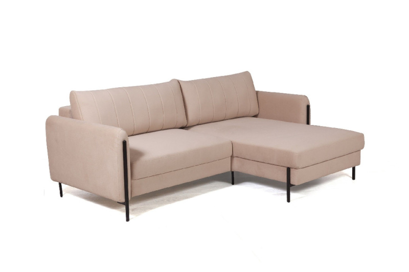 Барселона диван-кровать с шезлонгом, велюр бежевый