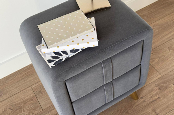 Тумба прикроватная Софи 2 графит (велюр)