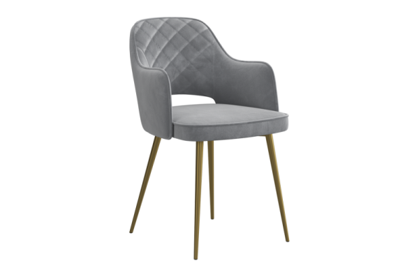 Стул Оксфорд Т1 серый (велюр)/золото