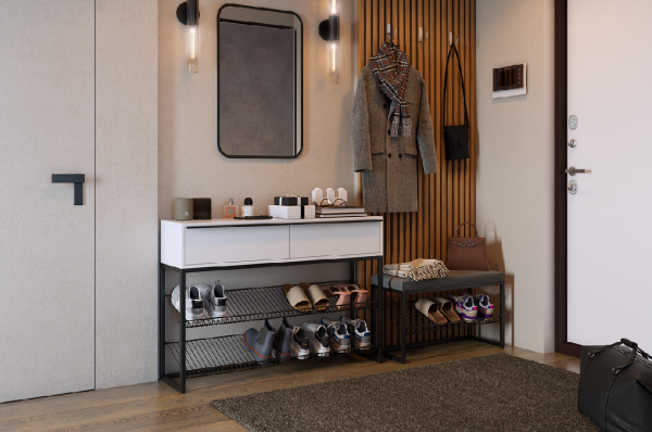 Обувница Крафт 1 черный муар/графит