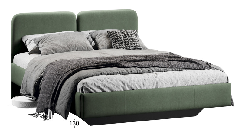 Кровать «Флори» Тип 1 (1400) Велюр Ultra Olive