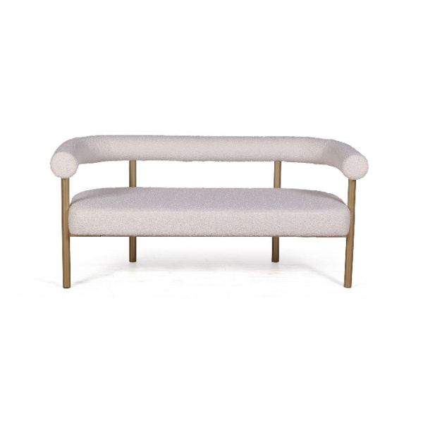 Диван Бигги, букле Turin ivory / опоры золото