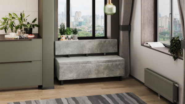 Скамья прямая «Брайтон» (1300 мм) Венге Цаво, Wellmart Silver