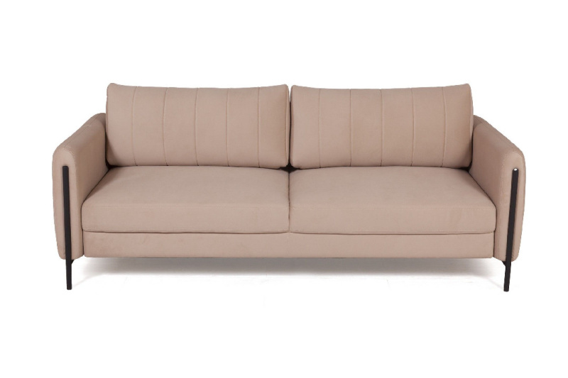 Барселона диван-кровать трехместный прямой, велюр бежевый