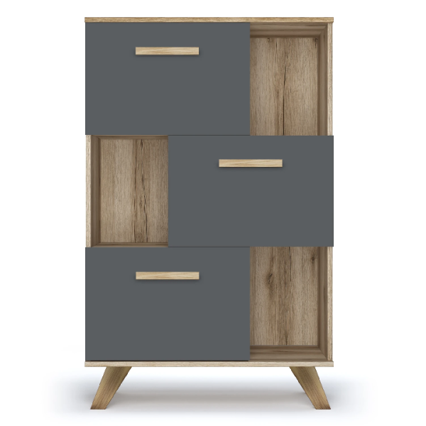 Шкаф низкий с нишами Вега Скандинавия Силк флай