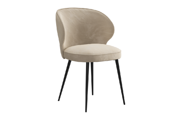 Стул Гудвин Т1 пломбир (велюр)/черный