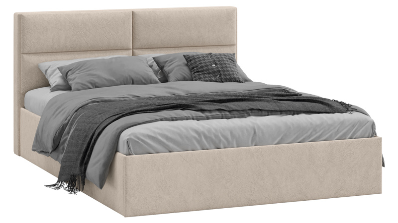 Кровать без ПМ «Глосс» Тип 1 (без подъемного механизма) Микровелюр Wellmart Dark Beige