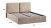 Кровать с ПМ «Токио» (с подъемным механизмом) с заглушиной Микровелюр Wellmart Dark Beige