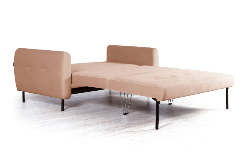 Сиена диван-кровать прямой с подлокотниками, бархат бежевый 5