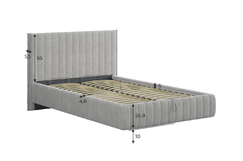 Каркас кровати Твикс 120х200 см крем (велюр)