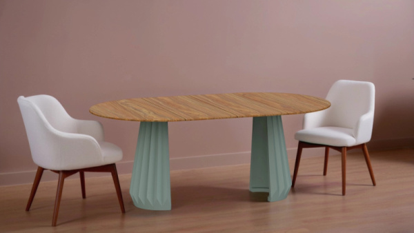 Стол обеденный раздвижной Даймонд Мята/Орех фактурный