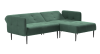 Монако диван-кровать с шезлонгом, с подлокотниками, бархат зеленый 19