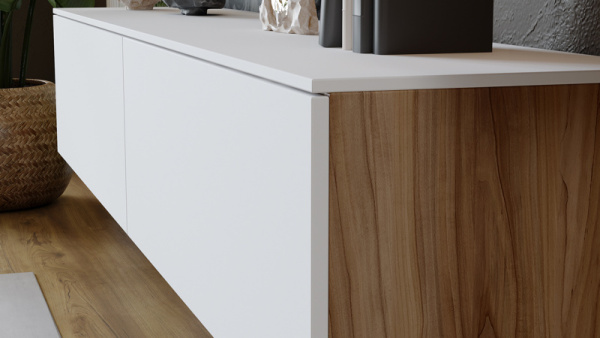 Модульная гостиная «Порто» Яблоня Беллуно, Белый софт