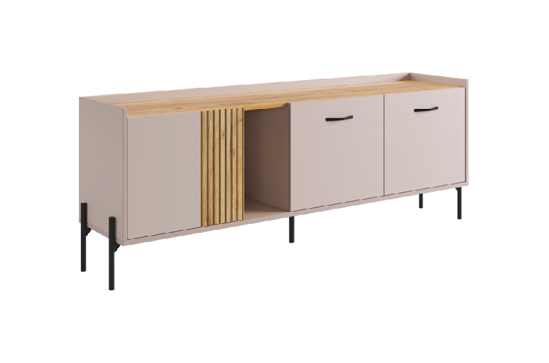 Гостиная "Доминика К1" (1572х350х2060) кашемир/дуб крафт золотой