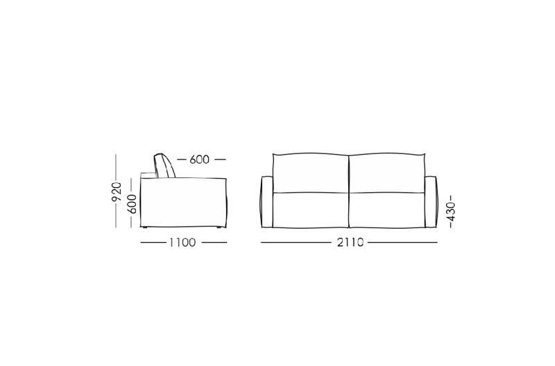 Диван прямой SPLIT 1600