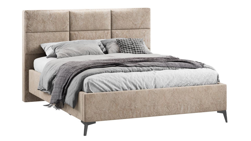 Кровать без ПМ «Делана»  (без подъемного механизма) Микровелюр Wellmart Dark Beige